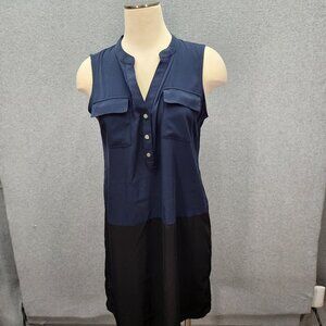 Alfani Sleeveless Navy/Black 2 Tone Shift Women’s Dress size 4